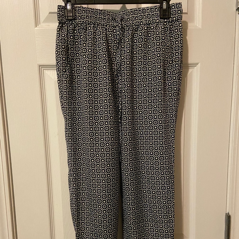 Blue and white J Crew tapered pants size 2